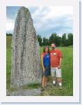 IMG_7245 * Ulrika and I next to the Runic stone that is inscribed as a memorial dating back to the 11th century * 899 x 1199 * (299KB)