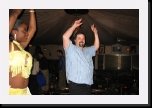 IMG_0108 * Our first belly dancer returns and picks me out of the crowd for a little one on one time * 480 x 320 * (58KB)